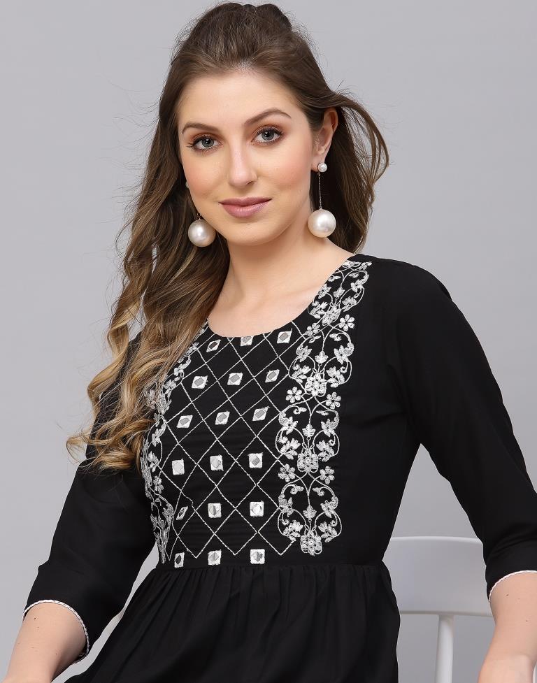 Black Embroidery Top