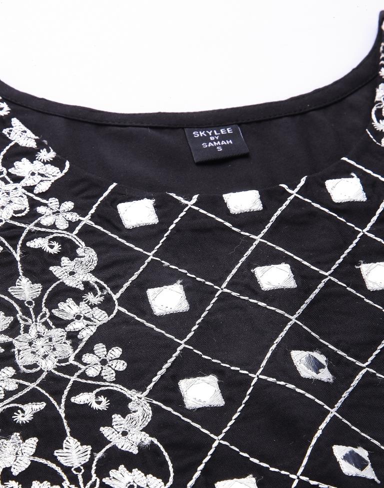 Black Embroidery Top