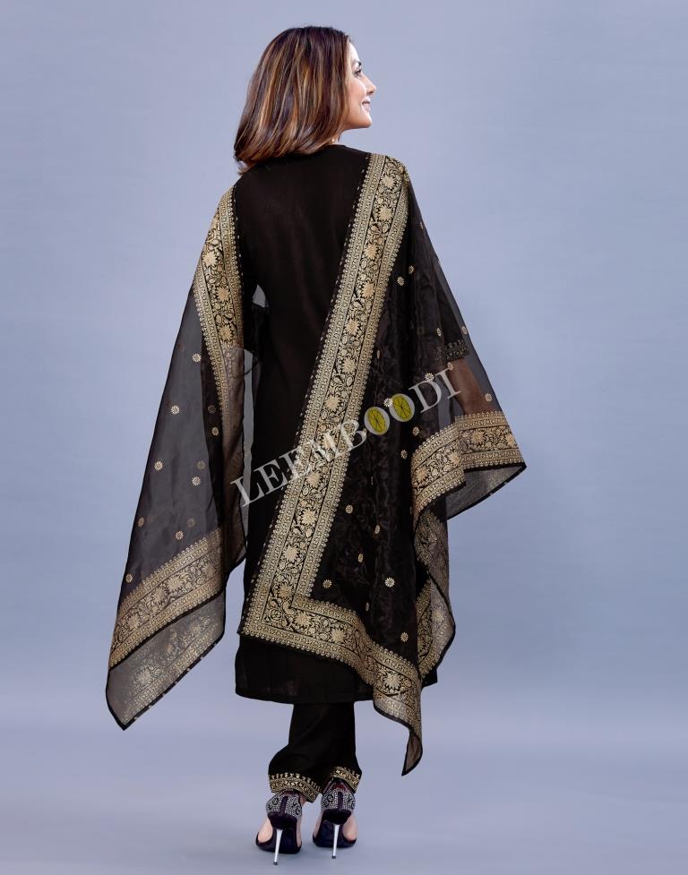 Black Kurti With Pant And Dupatta