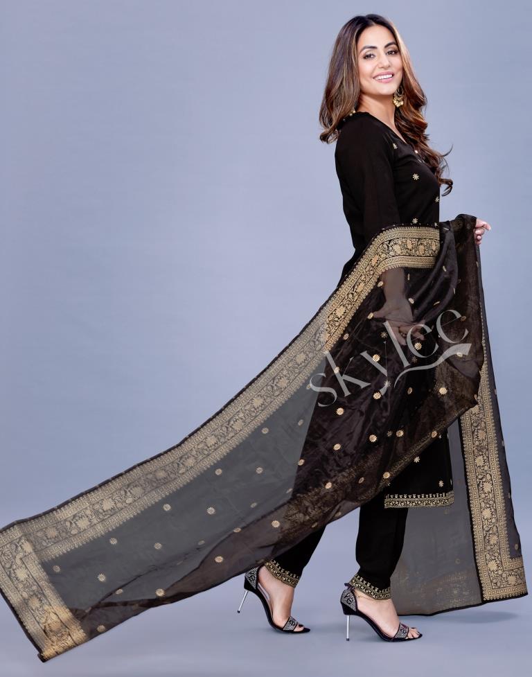 Black Kurti With Pant And Dupatta