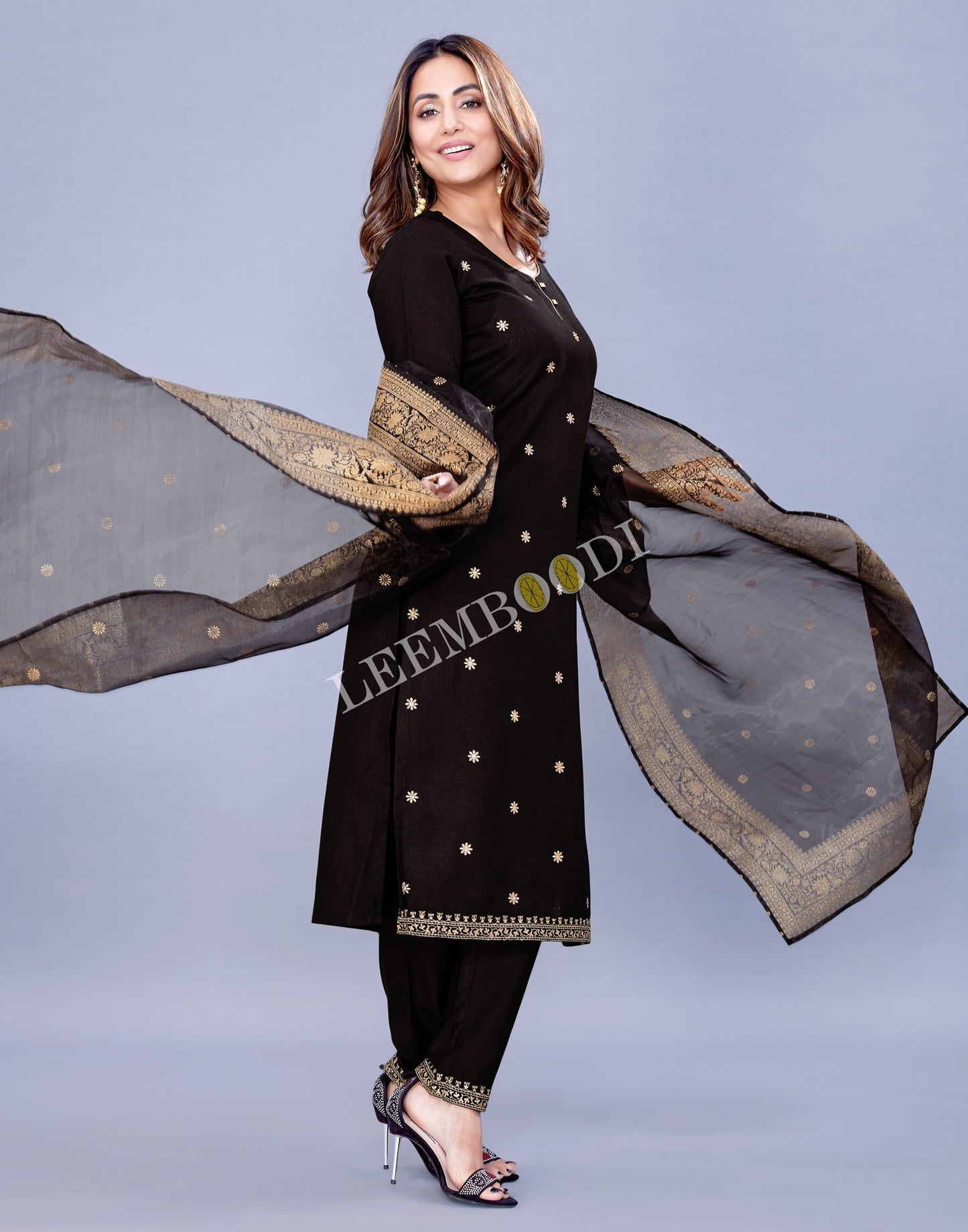 Black Kurti With Pant And Dupatta