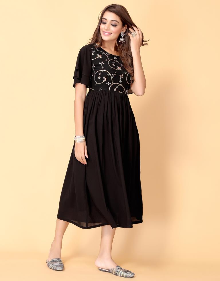 Black Flared Kurti