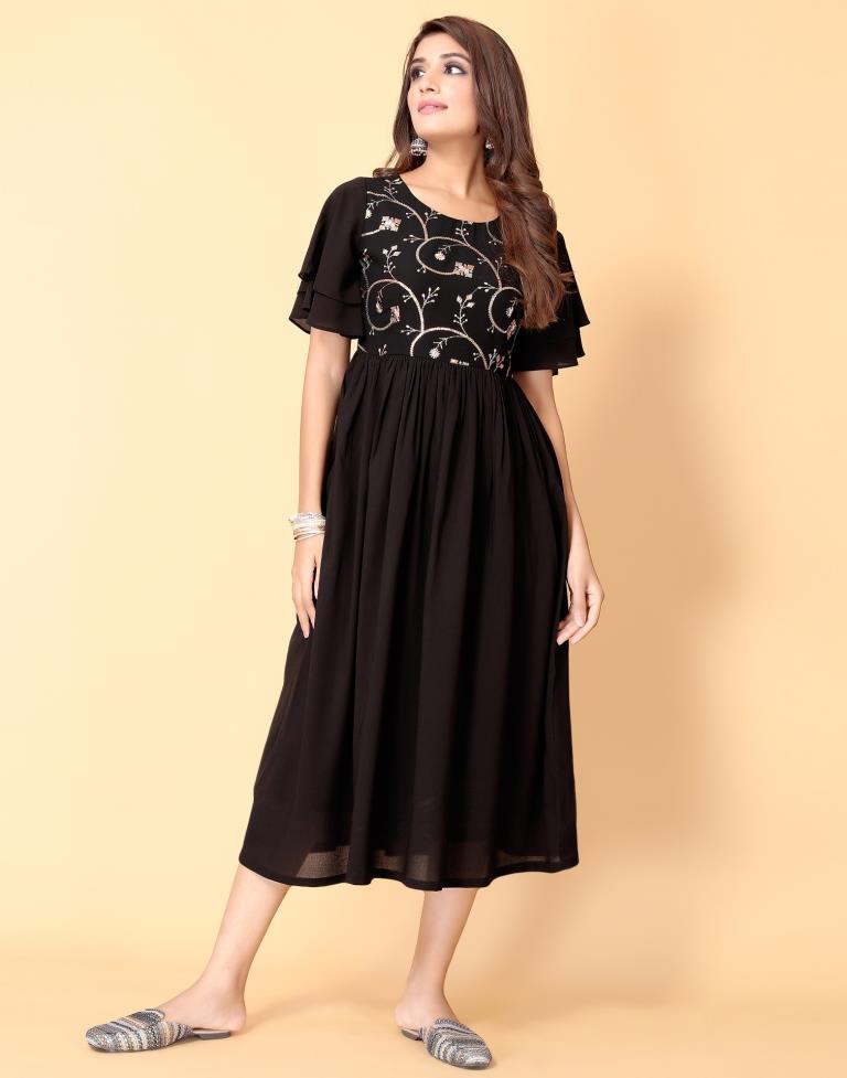 Black Flared Kurti