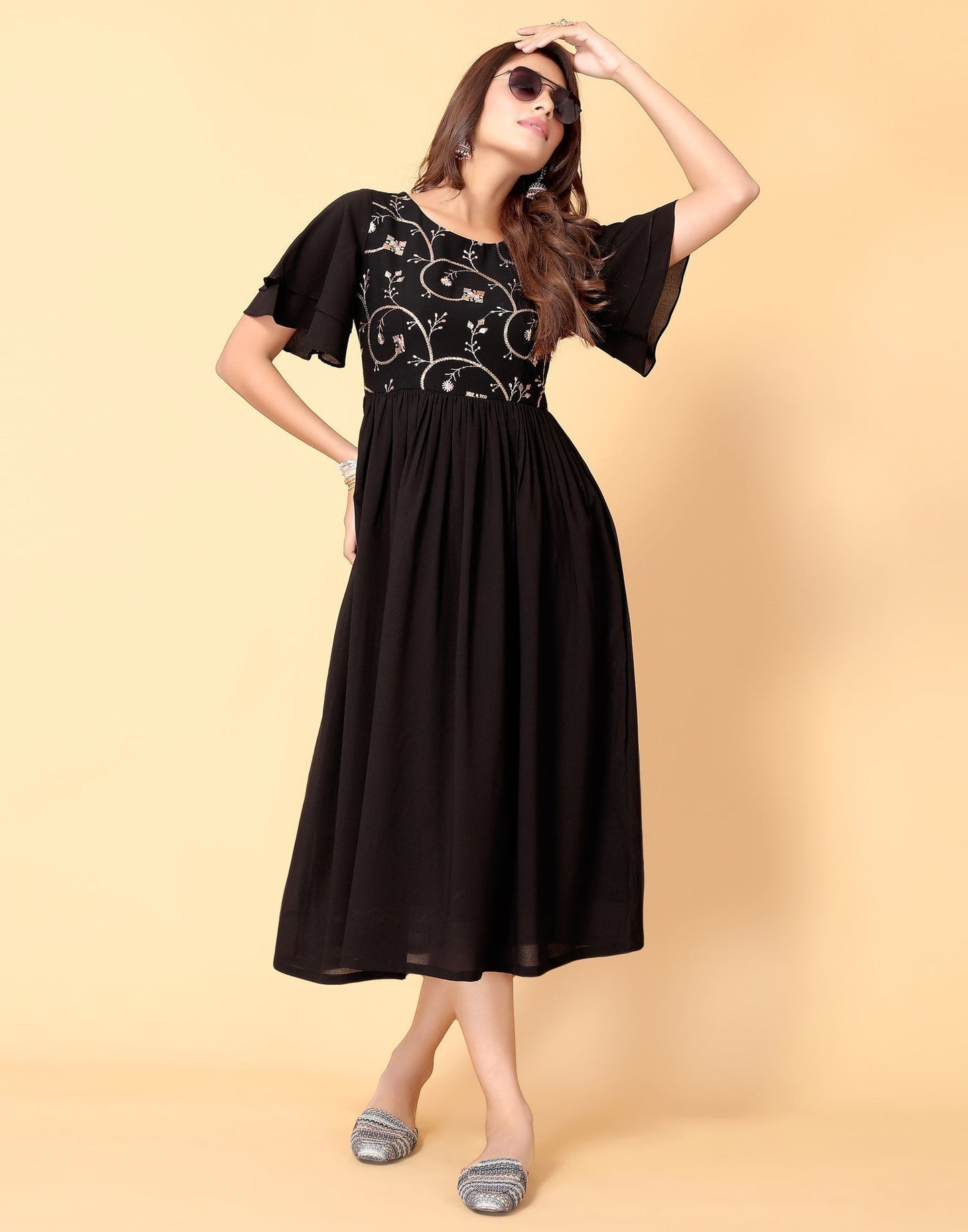 Black Flared Kurti