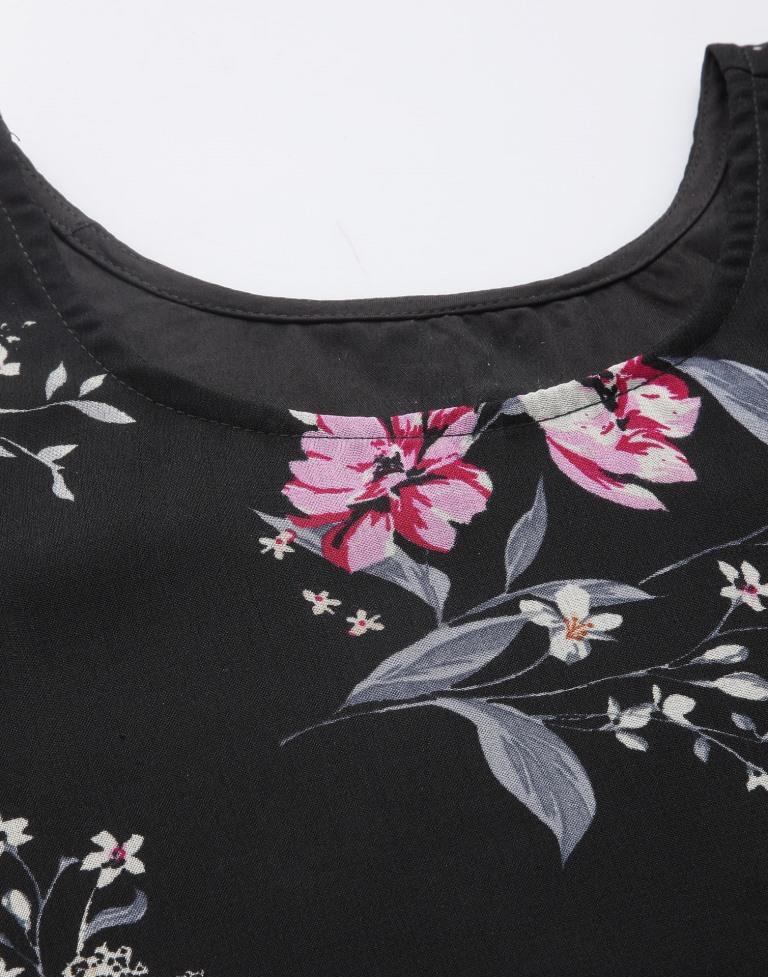 Black Floral Top