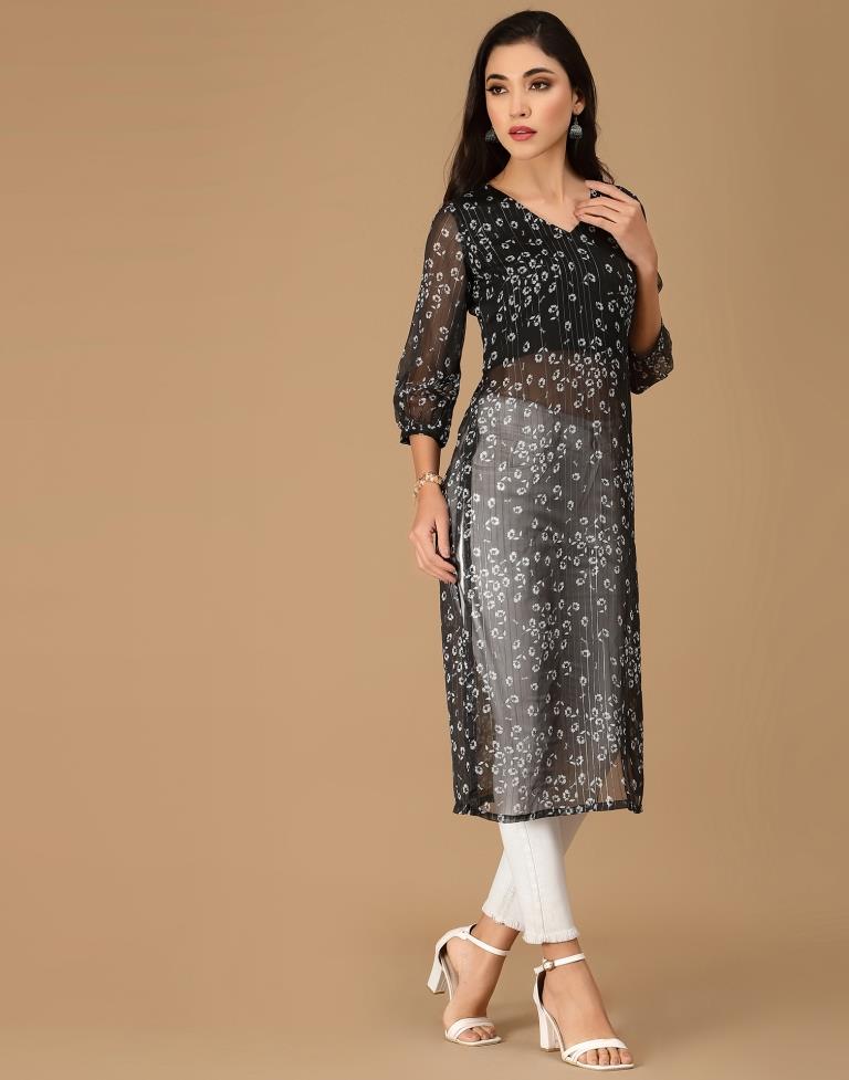 Black Printed Kurti