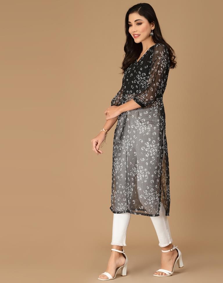 Black Printed Kurti