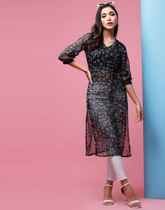 Black Printed Kurti