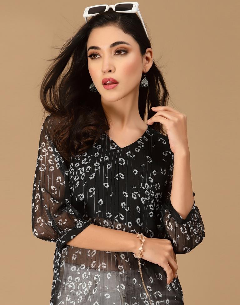 Black Printed Kurti