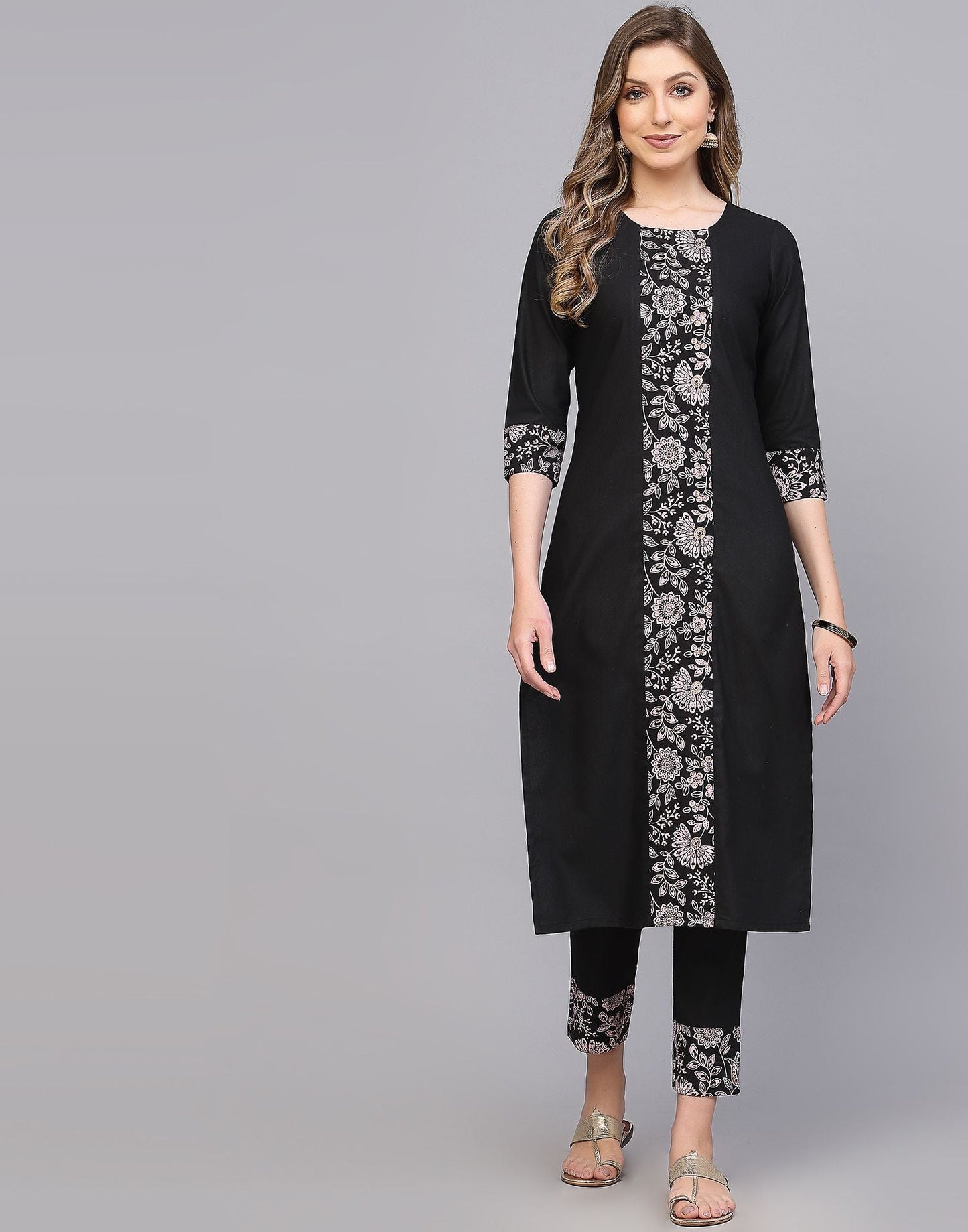 Black Kurti With Pant And Dupatta