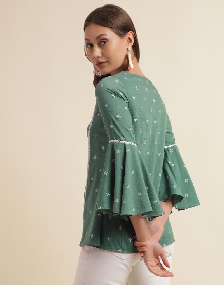 Green Chinnon Printed Top