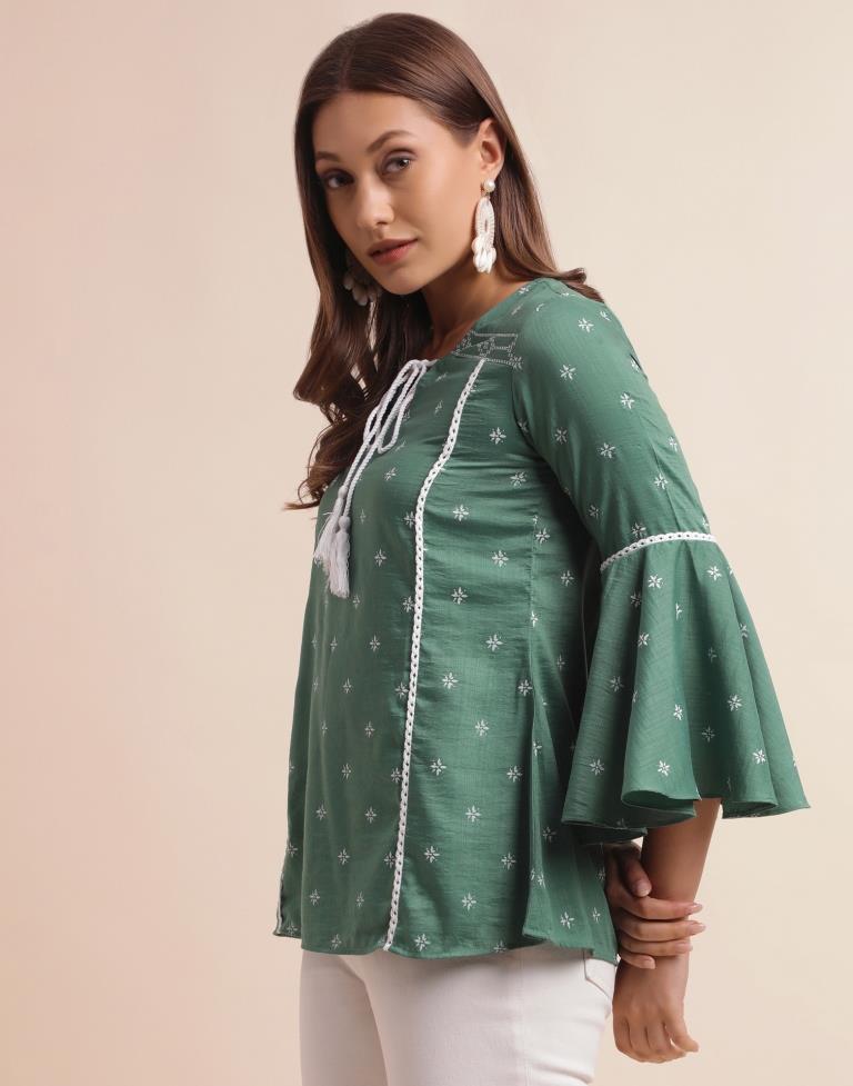 Green Chinnon Printed Top