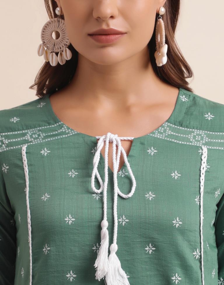 Green Chinnon Printed Top