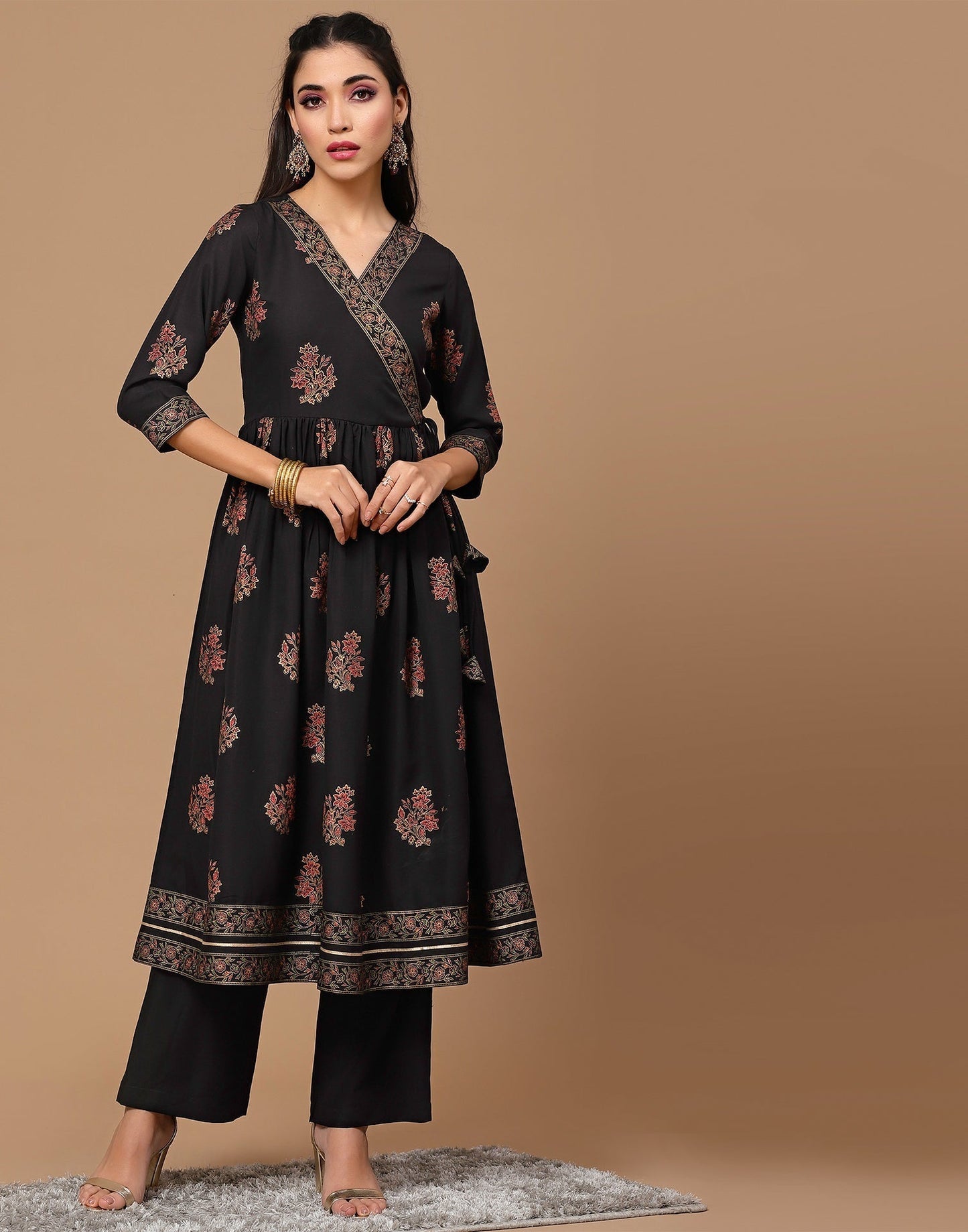 Black Kurti With Pant And Dupatta