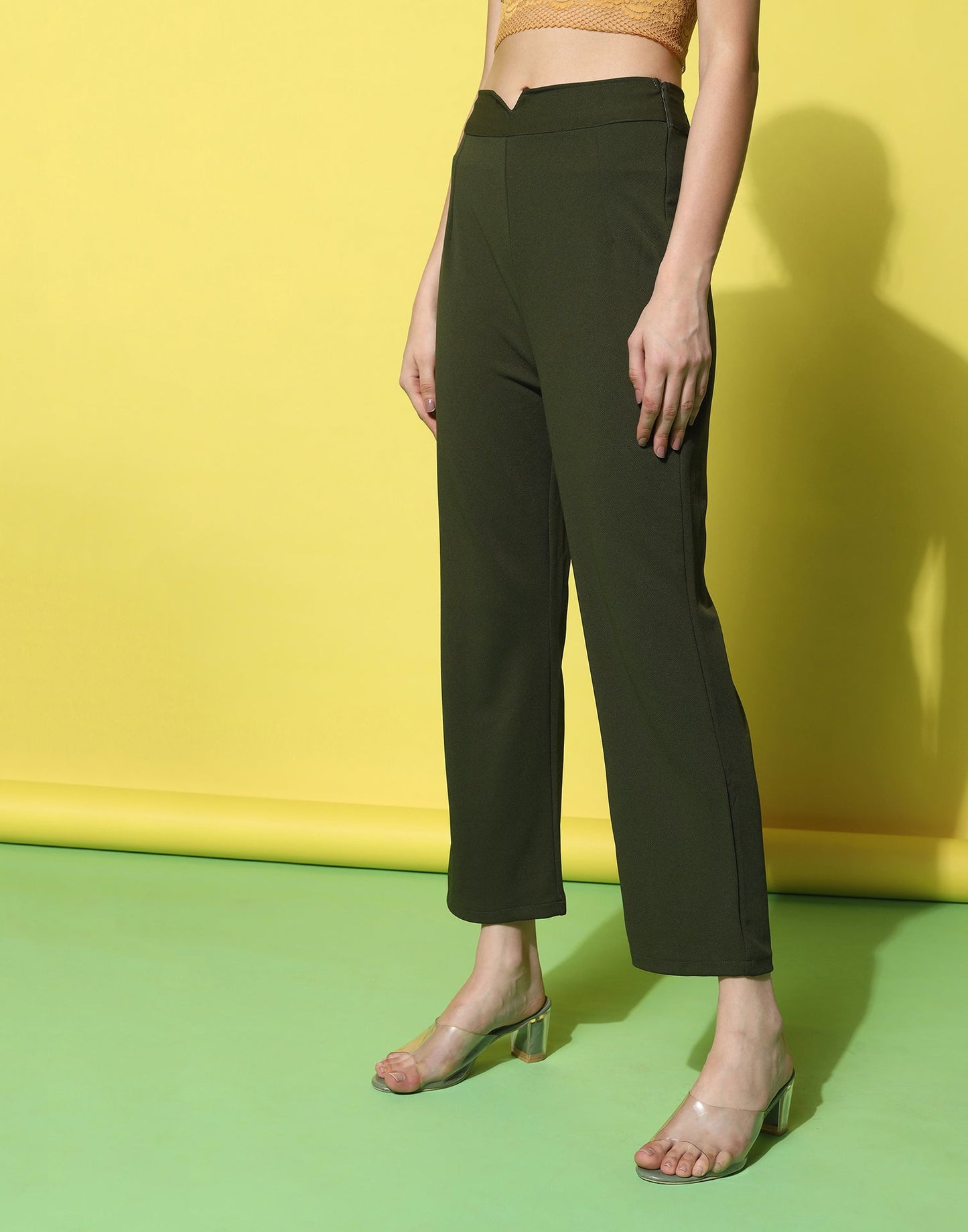 Green High Rise Trouser