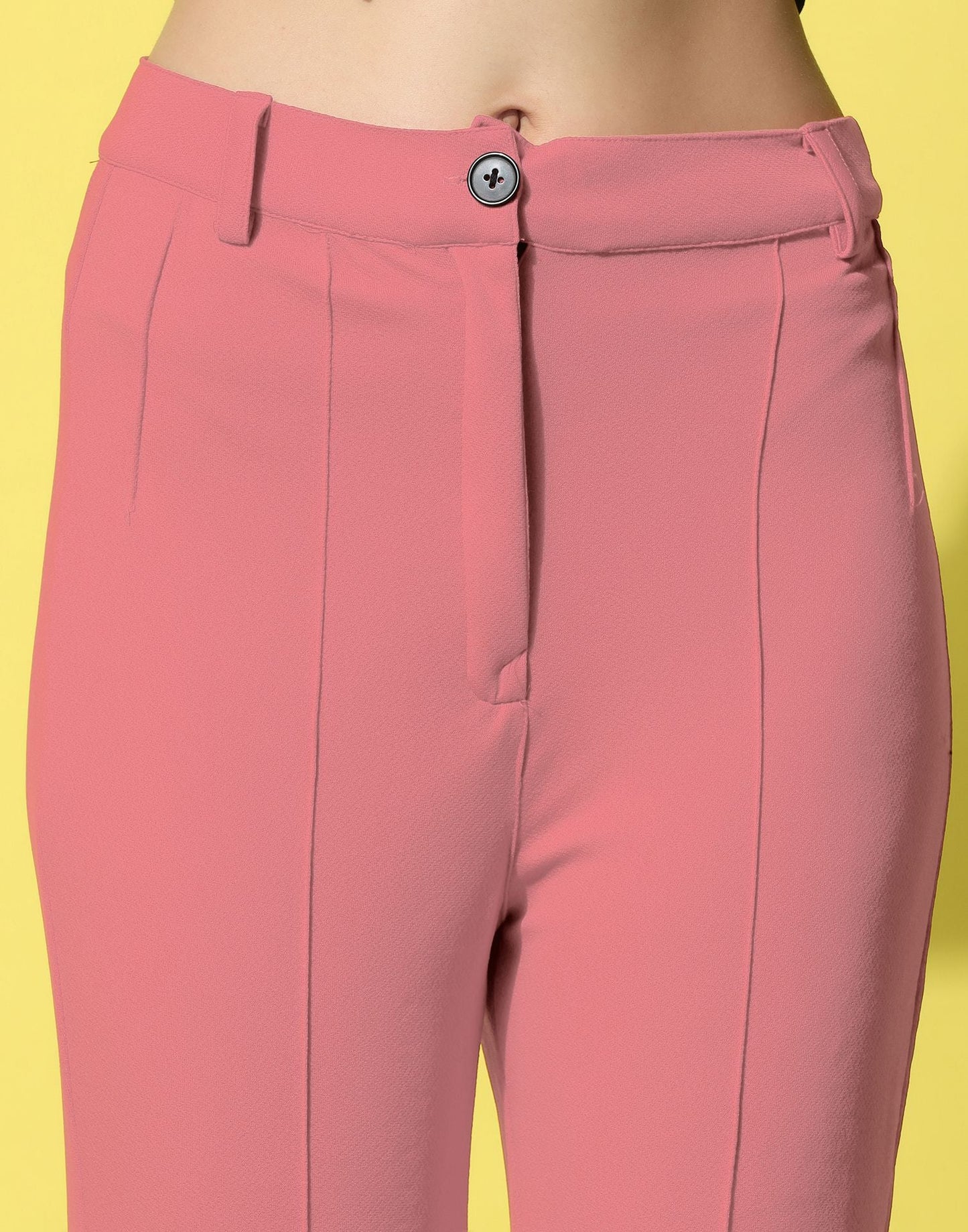 Light Pink Pin Tuck Straight Fit Trouser