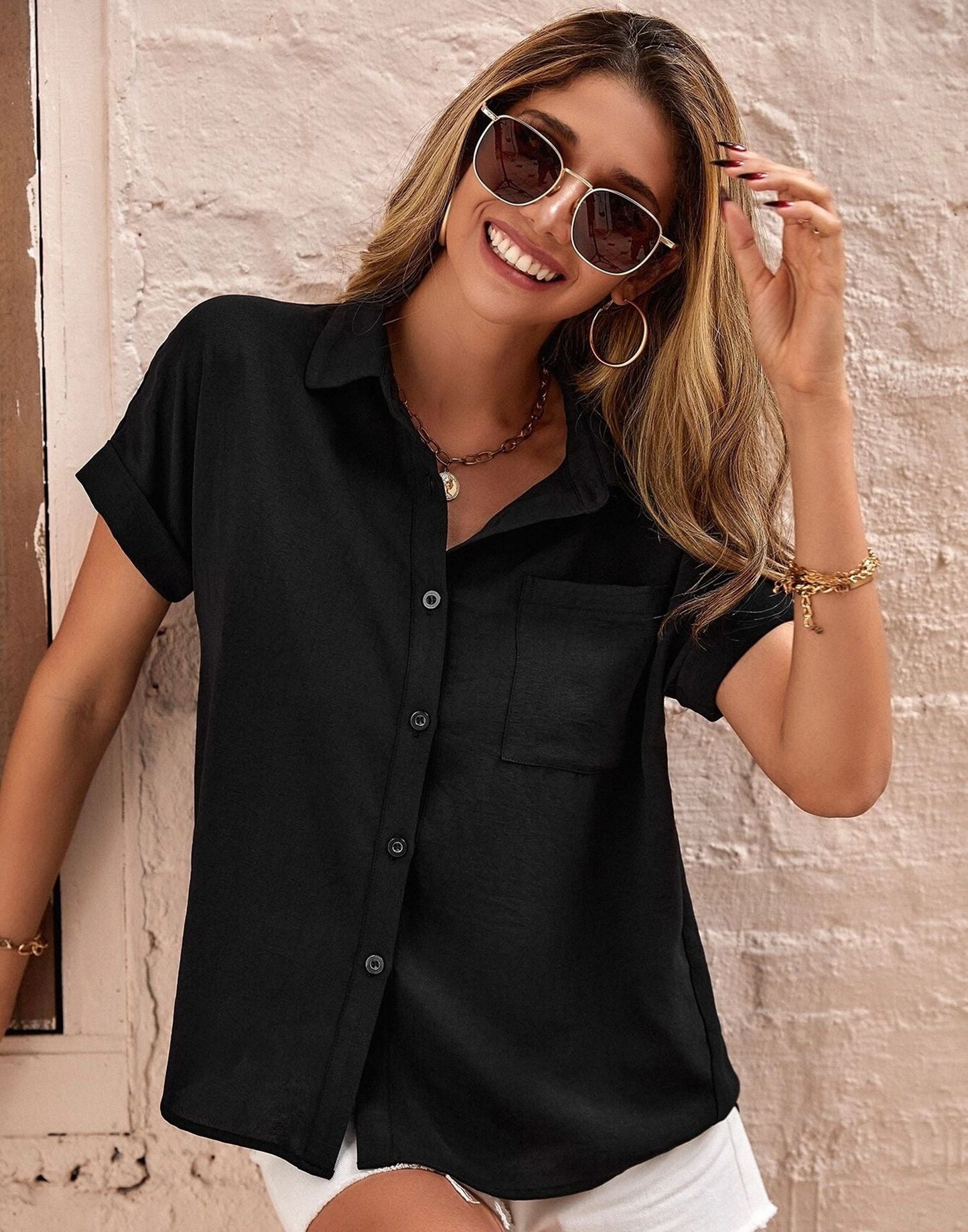 Black Plain Rayon Shirt