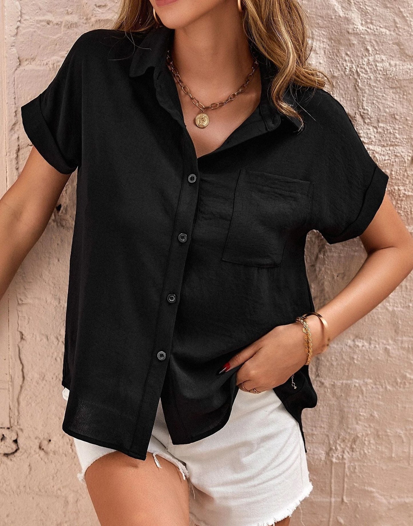 Black Plain Rayon Shirt