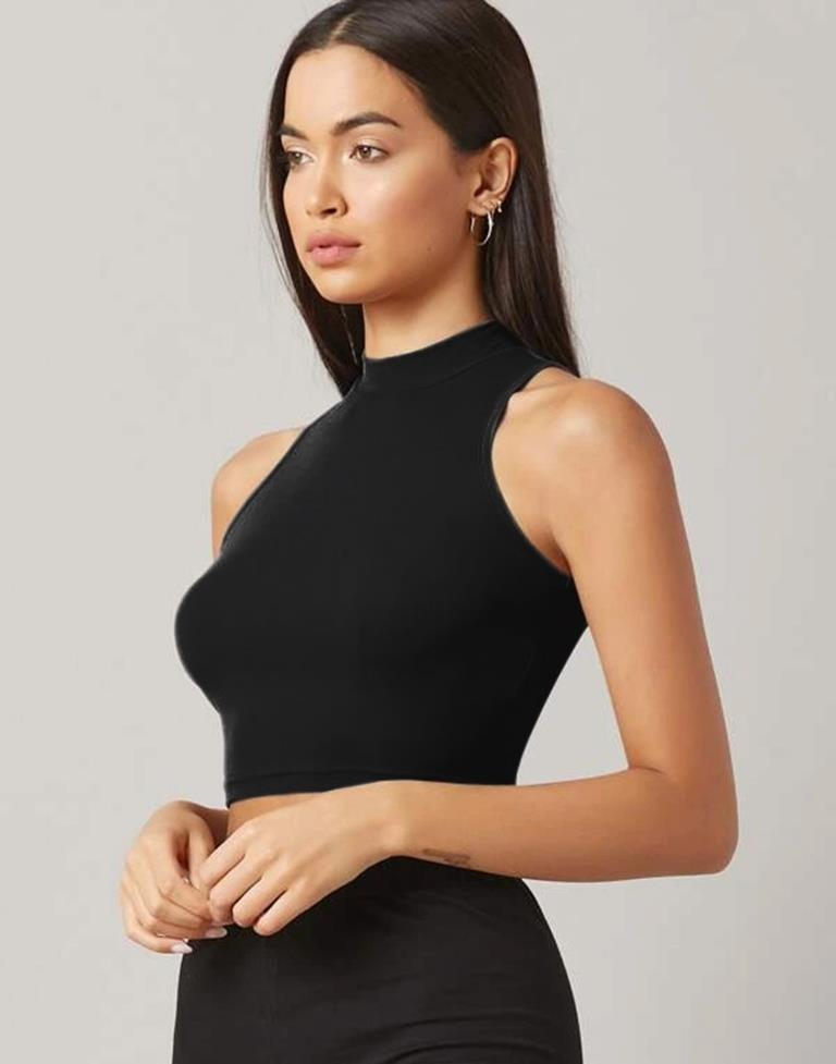 Black Plain Tank Top