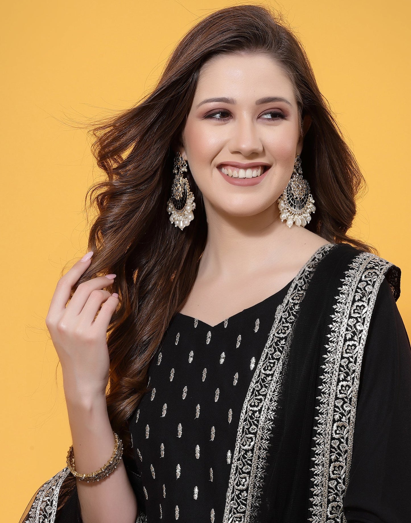 Black Embroidered Punjabi Suit