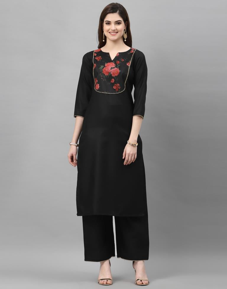 Black Kurti with Pant And Dupatta