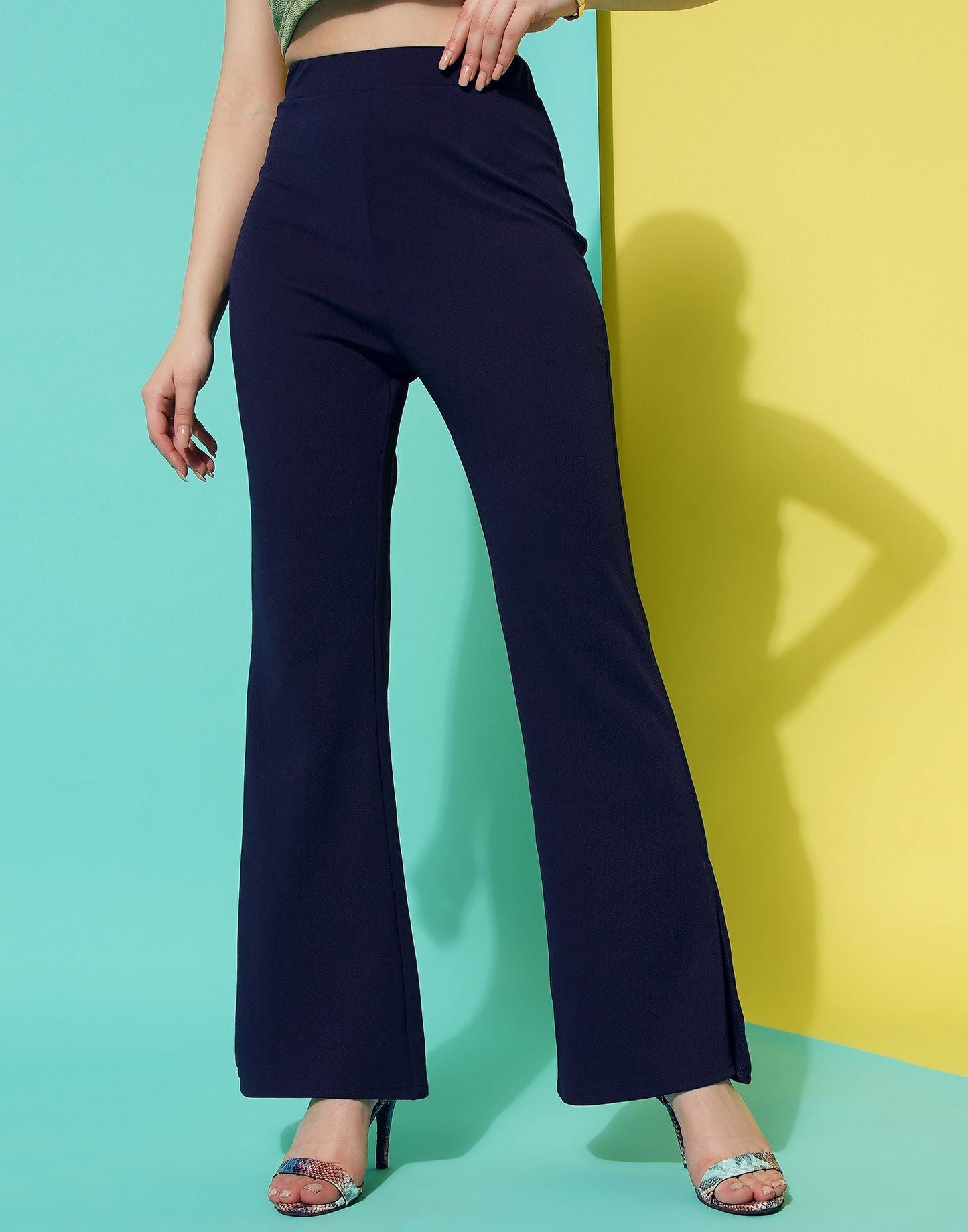 Blue Flared Trouser