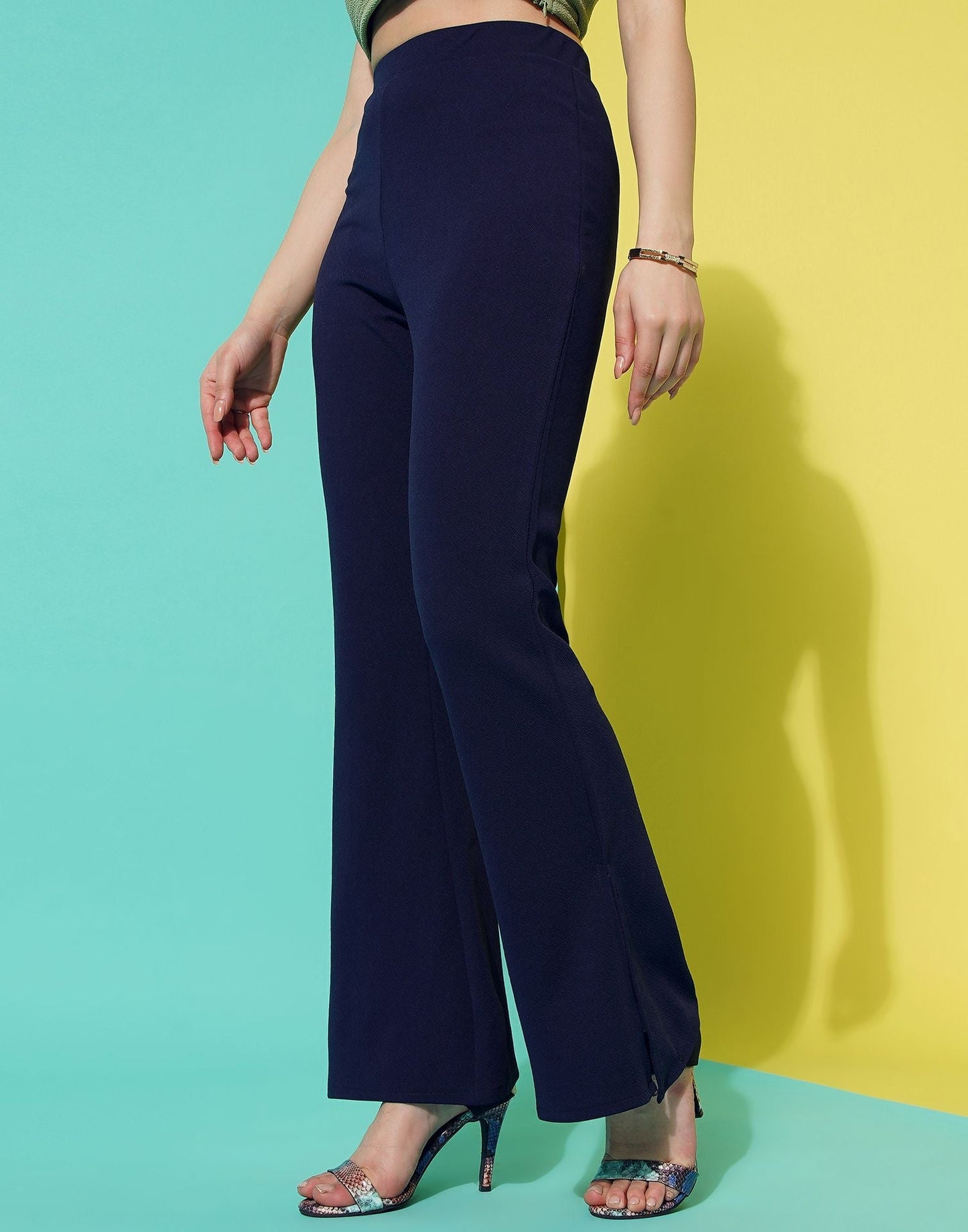 Blue Flared Trouser