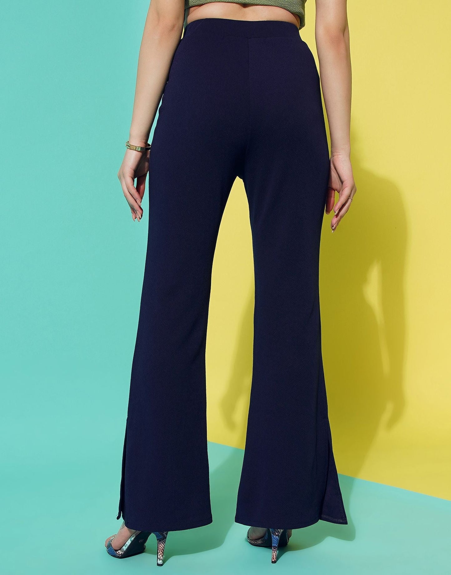 Blue Flared Trouser