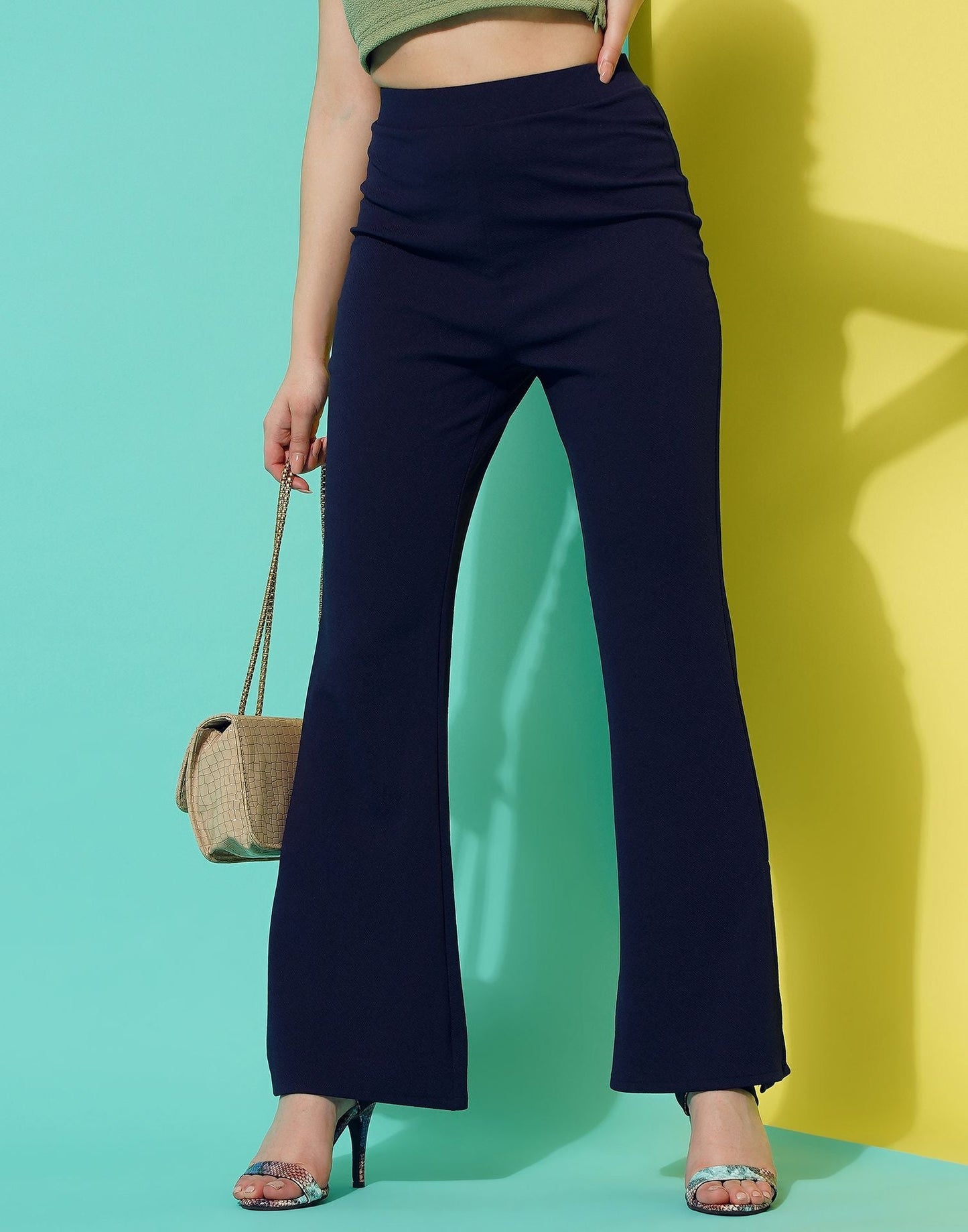 Blue Flared Trouser