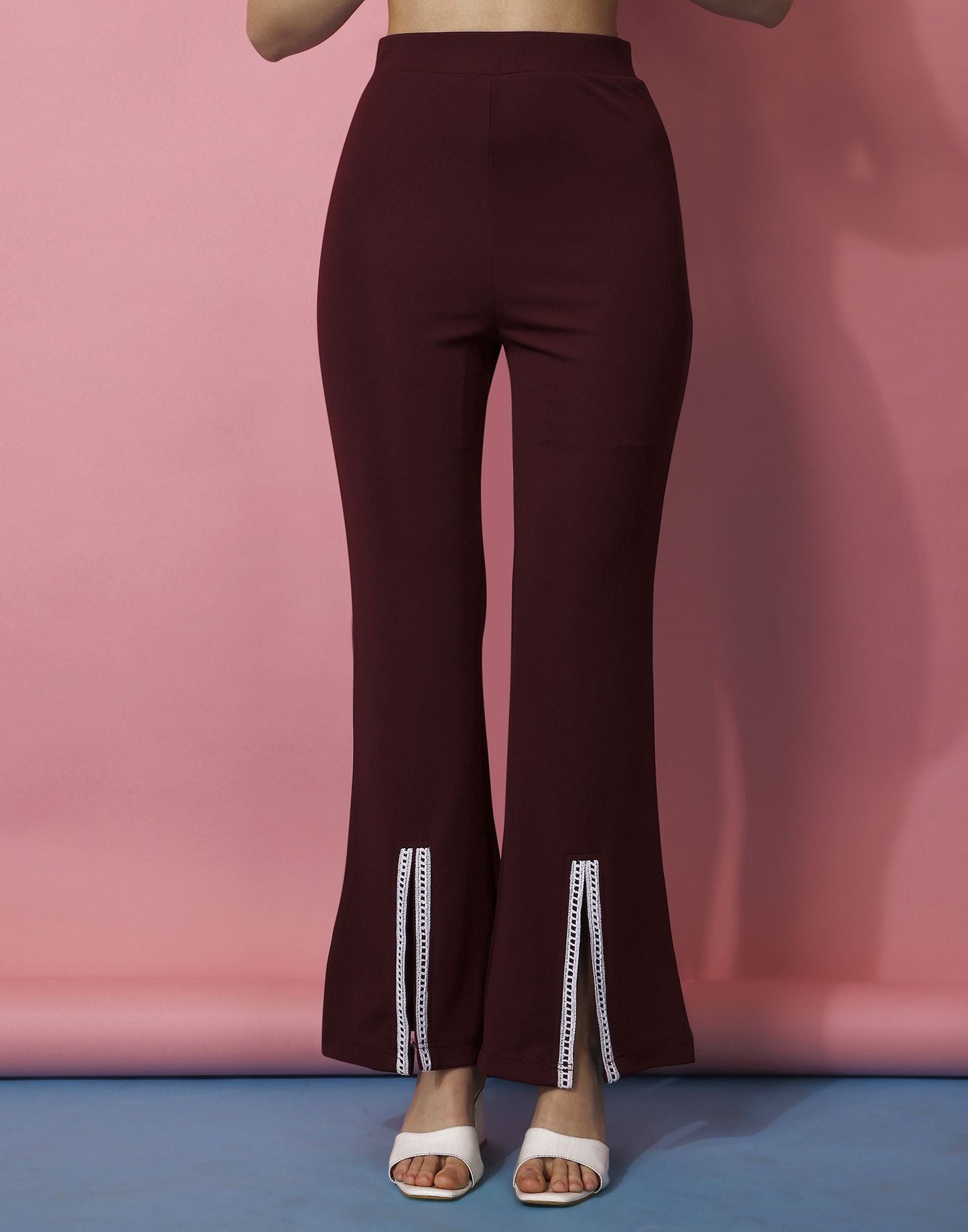 Maroon Flared Trouser