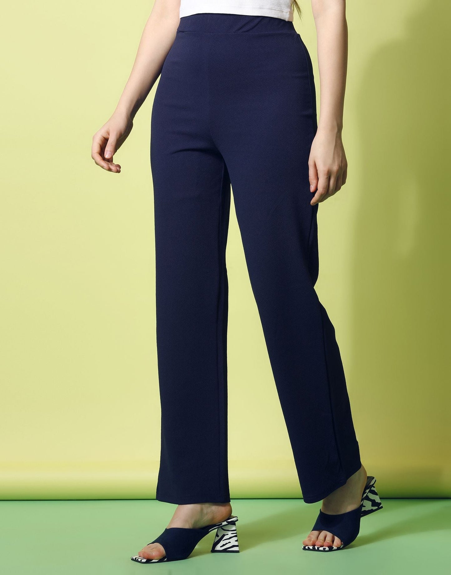 Blue Straight Fit Trouser