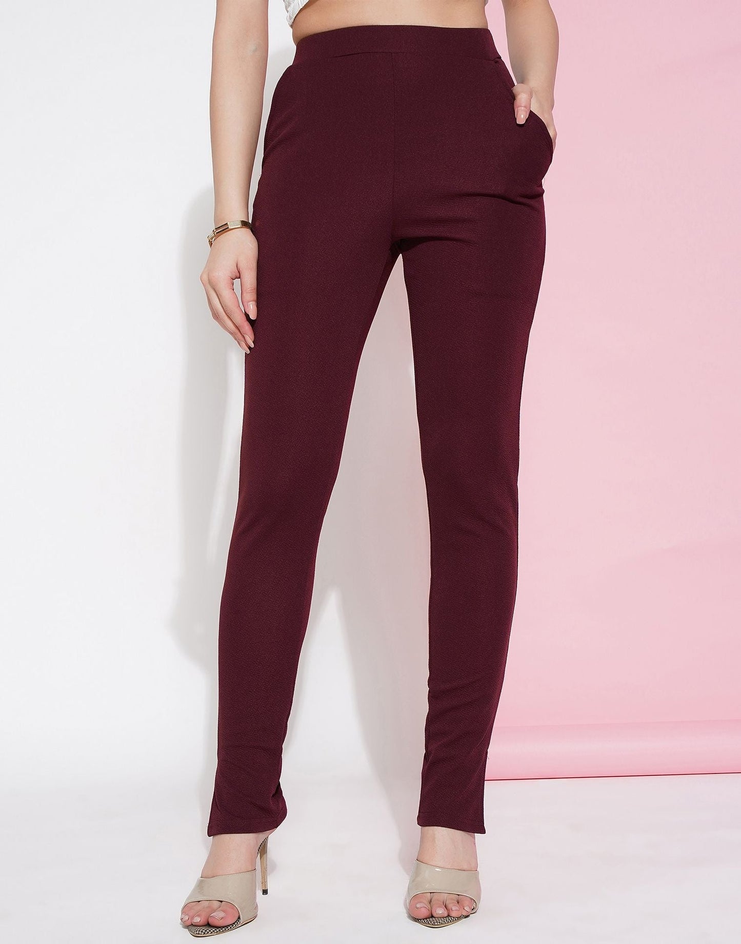 Maroon Leggings Fit Pant