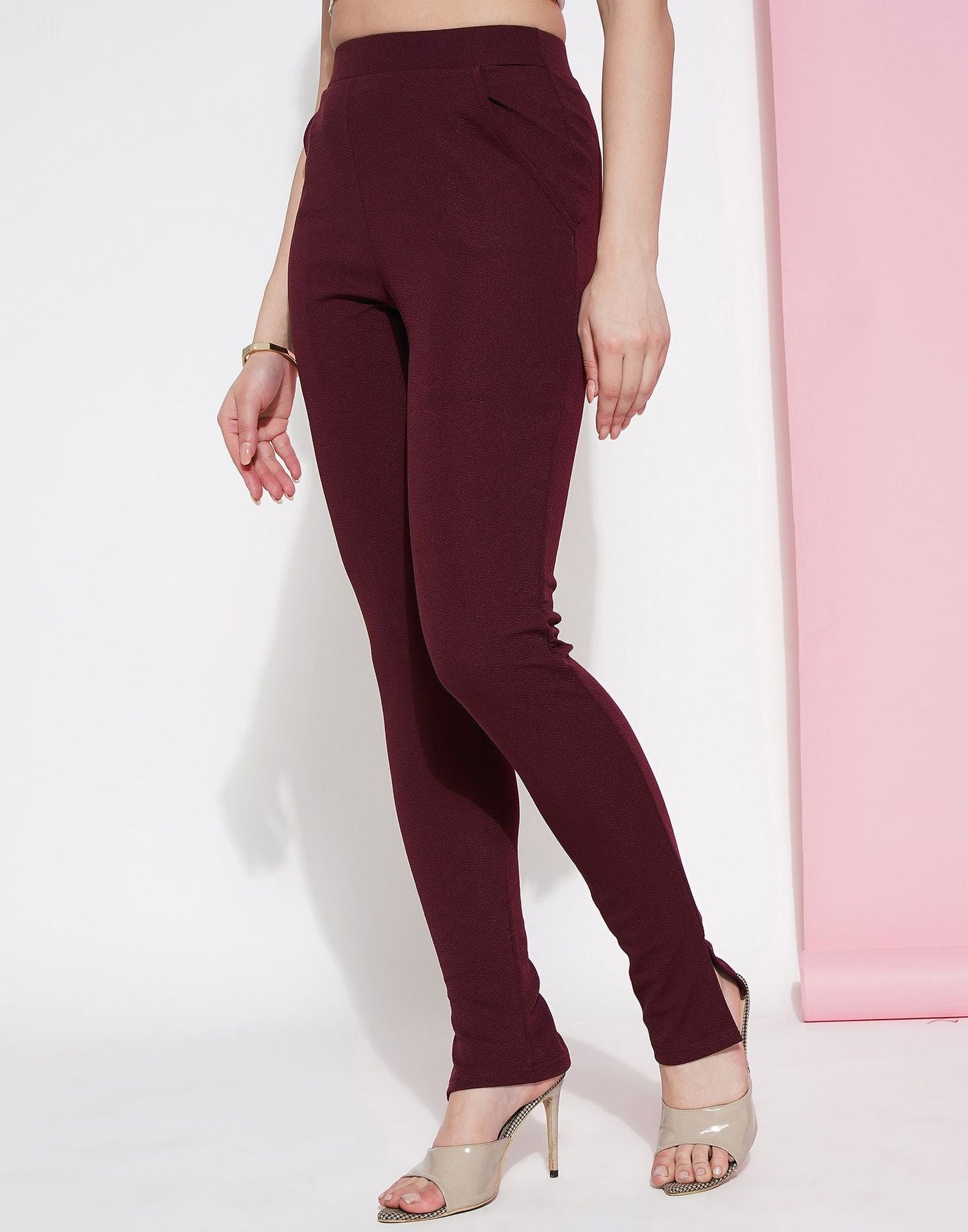 Maroon Leggings Fit Pant