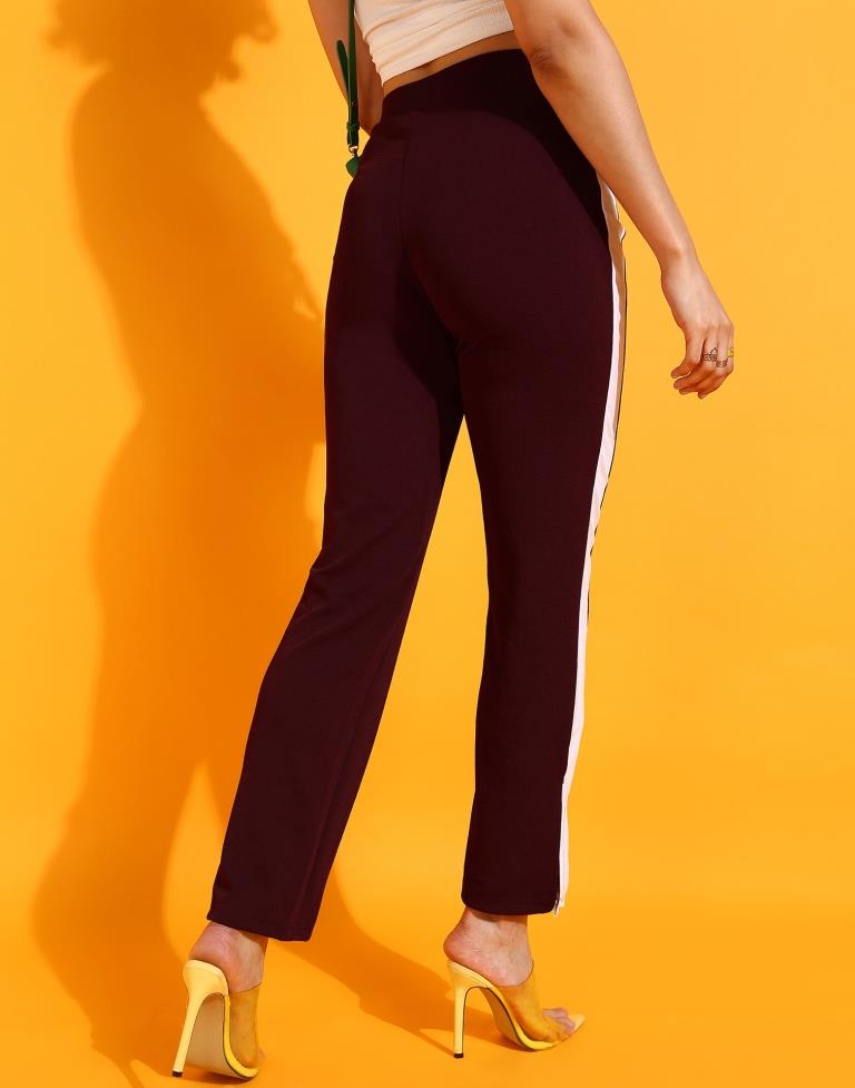 Maroon Straight Fit Trouser