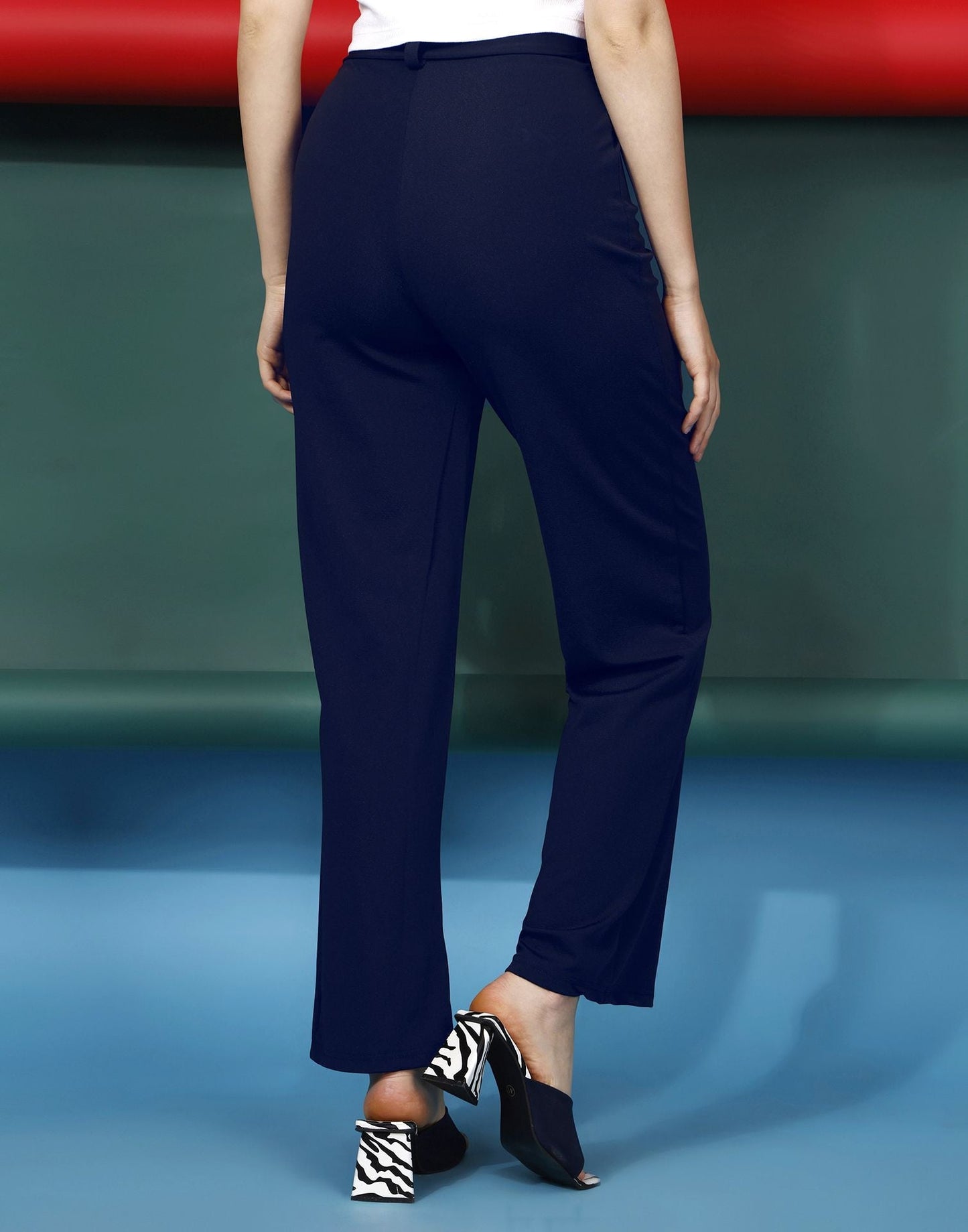 Blue Flared Trouser