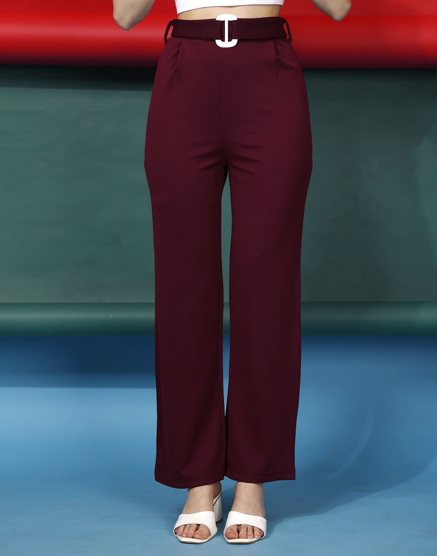 Maroon Flared Trouser