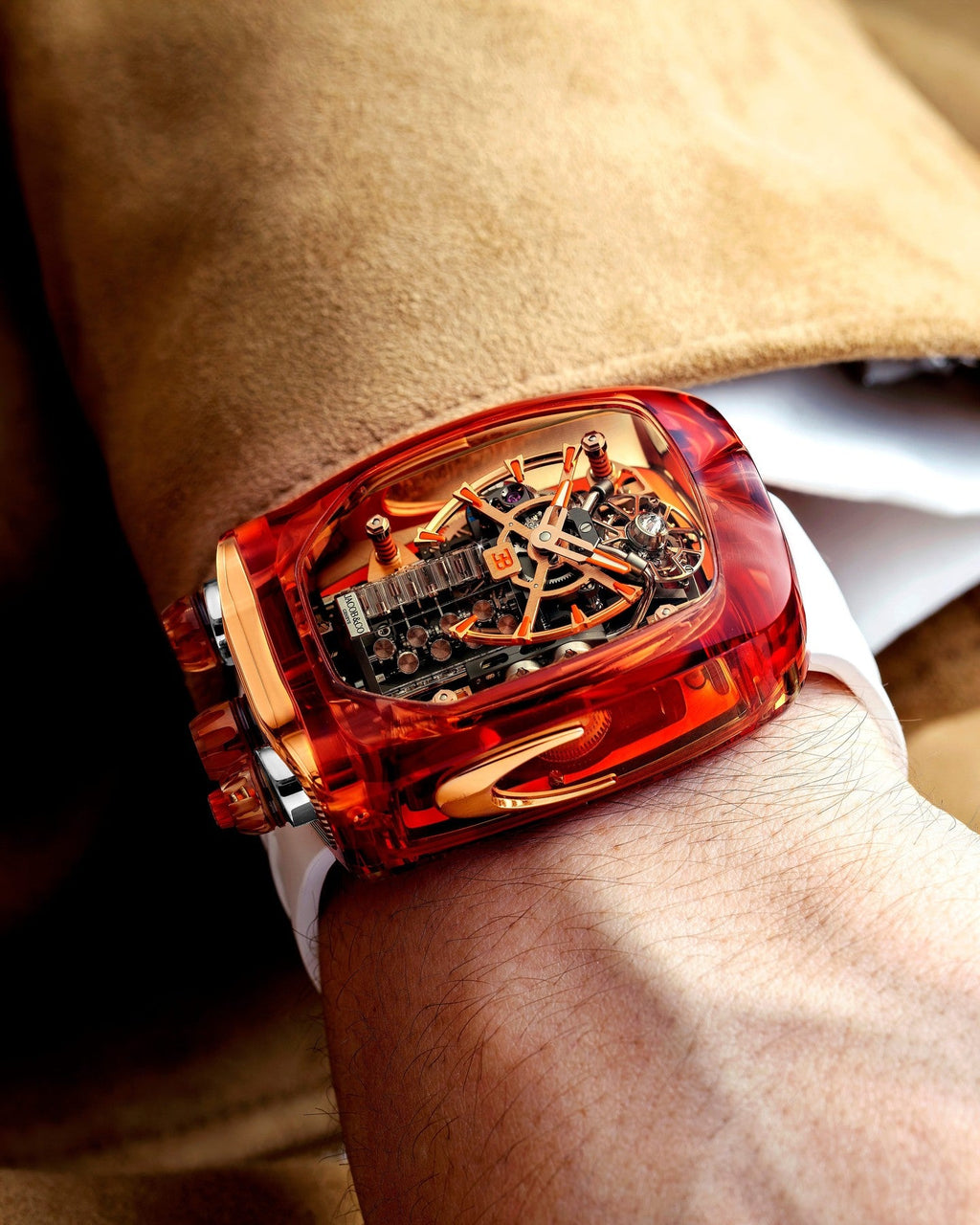 Limited Edition Jacob & Co. Bugatti Chiron Tourbillon Orange Sapphire Crystal watch
