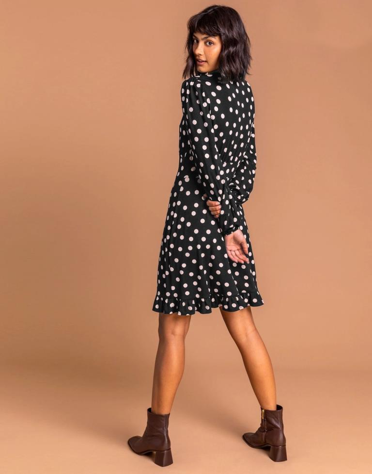 Black Pola Dot Dress