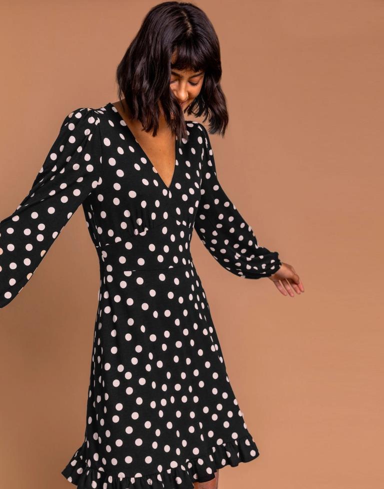 Black Pola Dot Dress