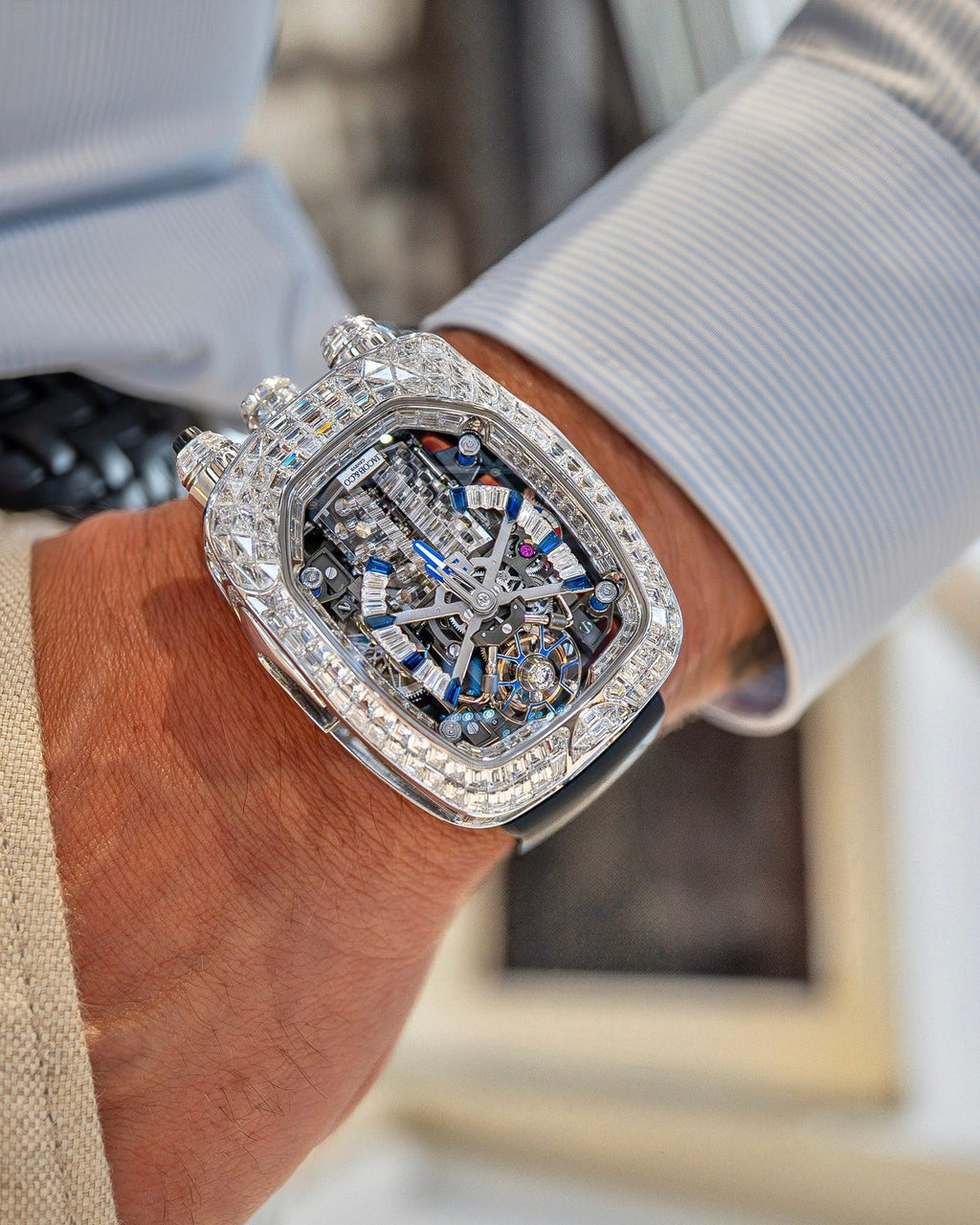 Limited Edition Jacob & Co. Bugatti Chiron Tourbillon Baguette watch