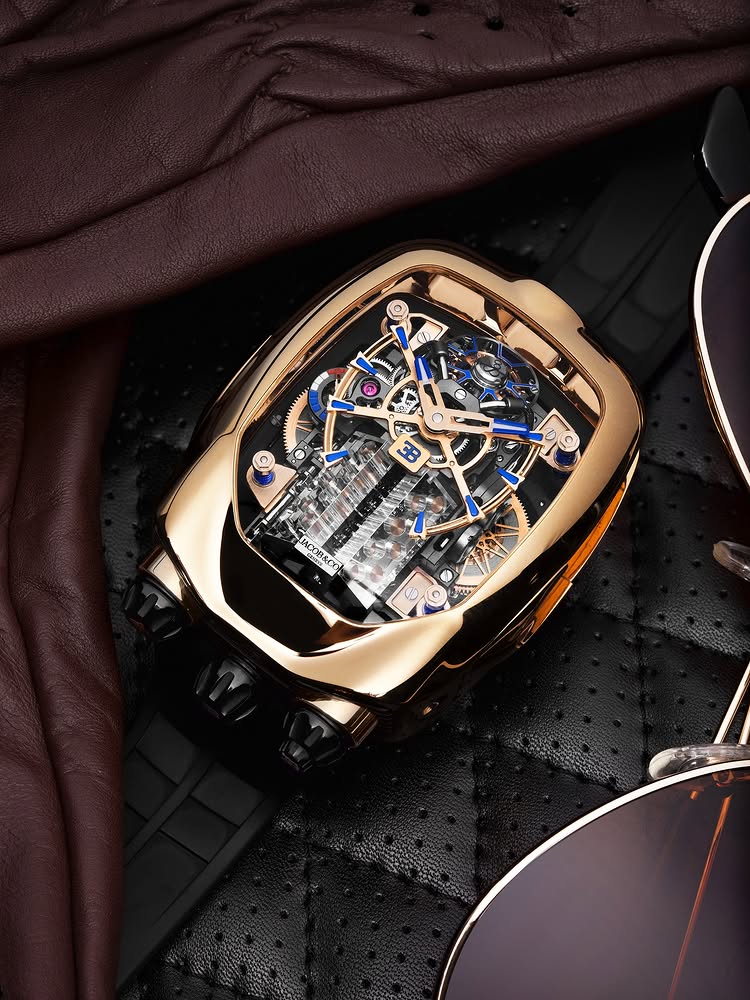 Limited Edition Jacob & Co. Bugatti Chiron Tourbillon timepiece in a rose gold case Watch