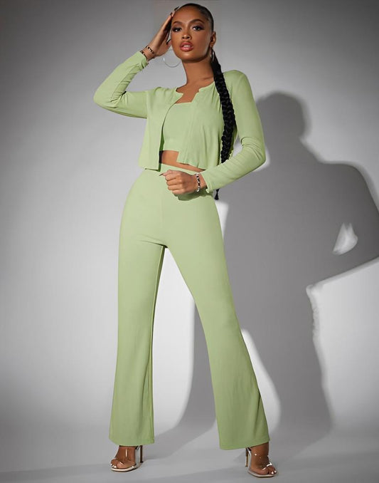 Green Co-ord Set With Jacket