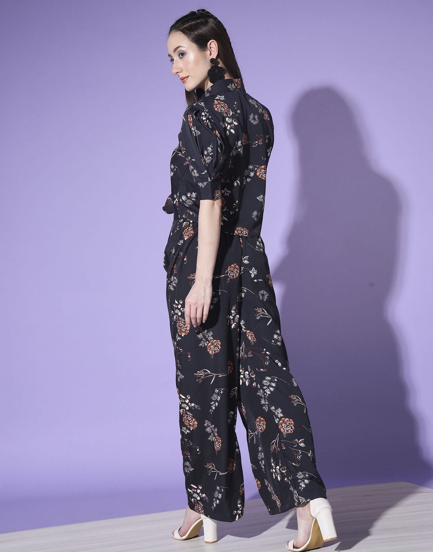 Black Floral Printed Co-ords Set