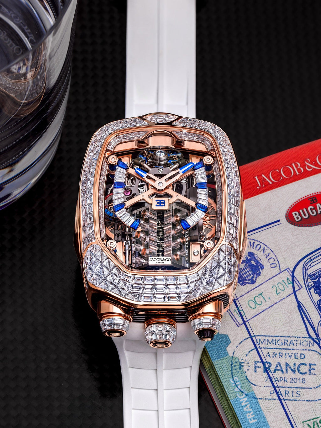 Limited Edition Jacob & Co. Bugatti Chiron Tourbillon Baguette watch