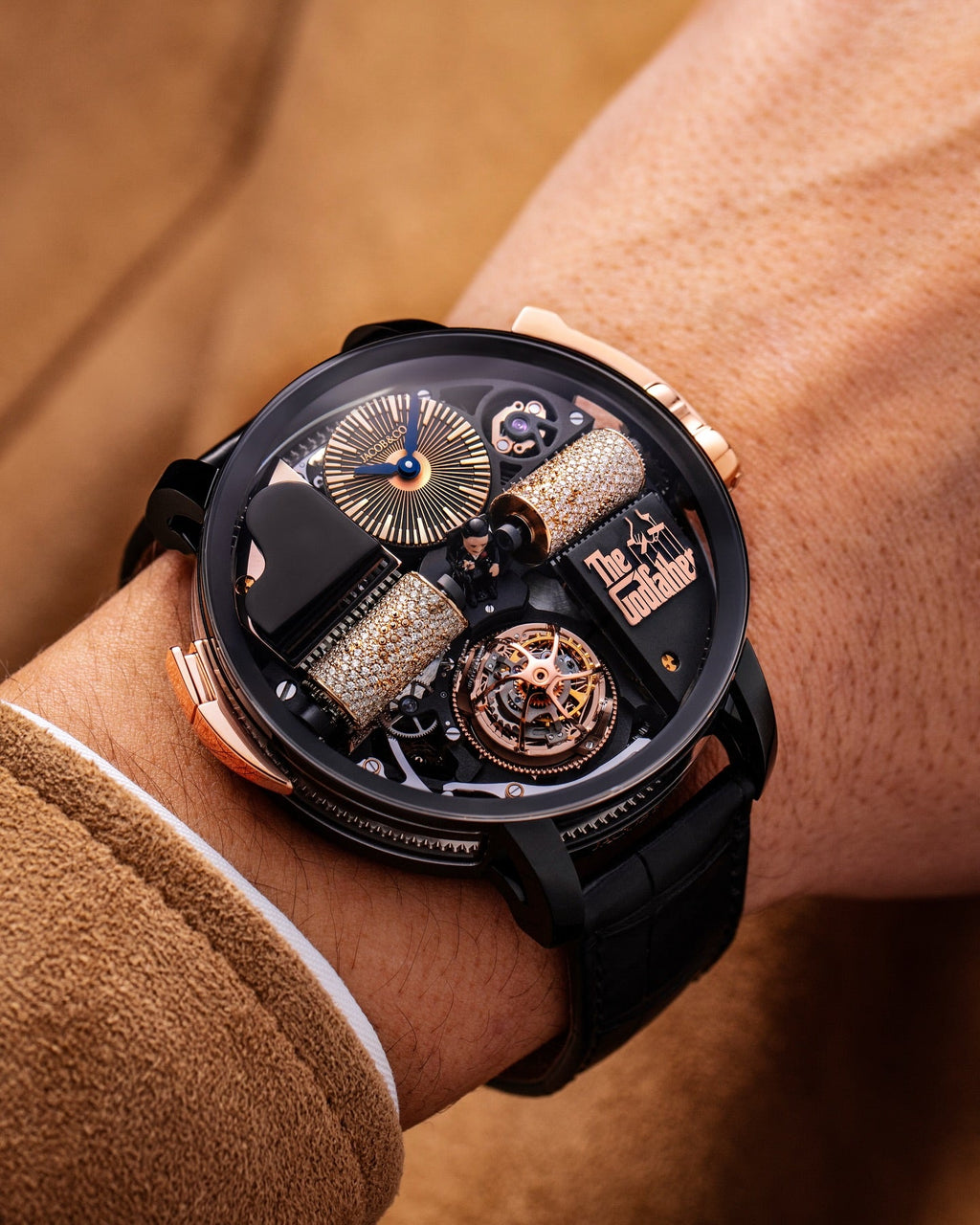 Limited Edition Jacob & Co. Opera Godfather black DLC titanium watch (P04)