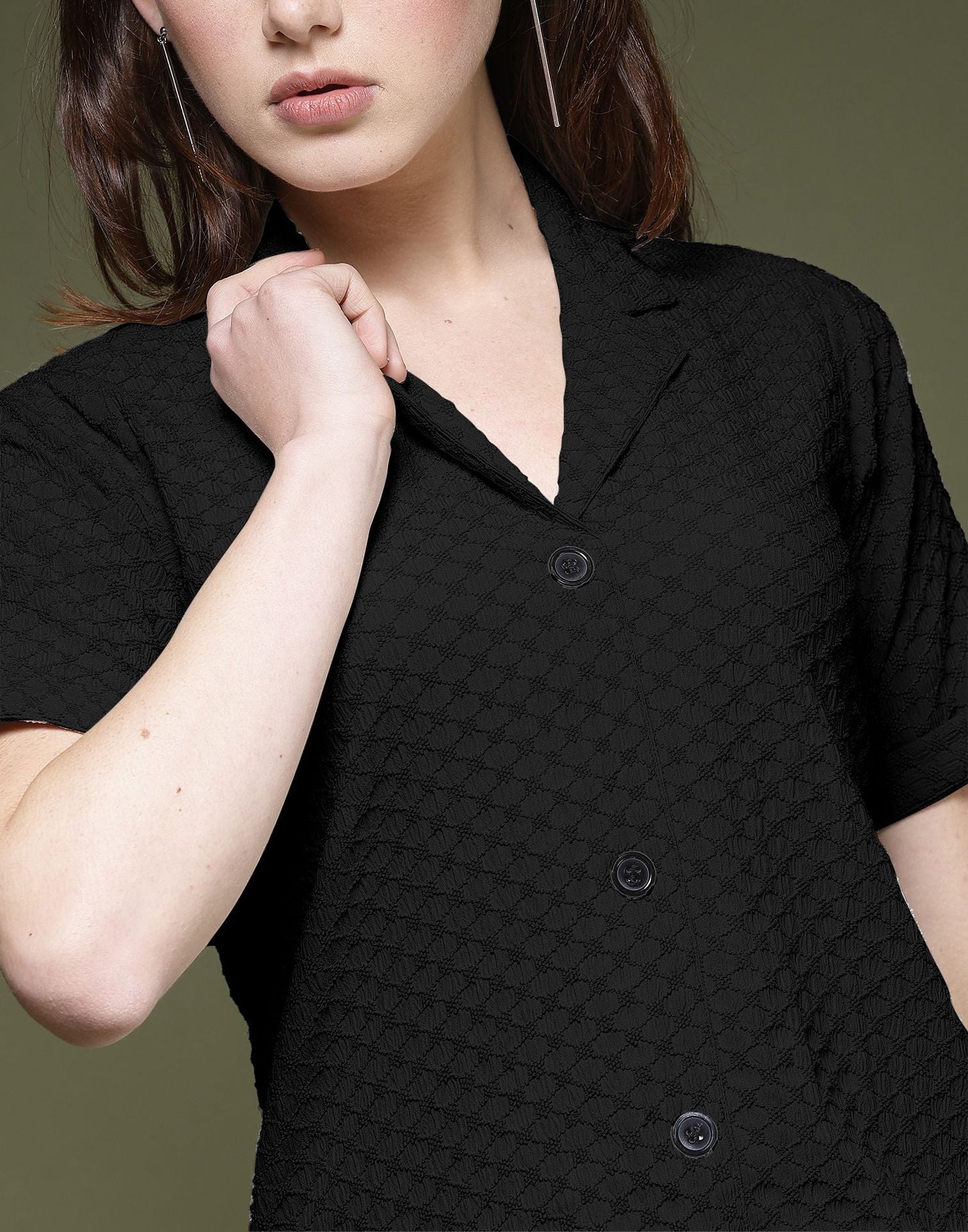 Black Plain Lycra Shirt