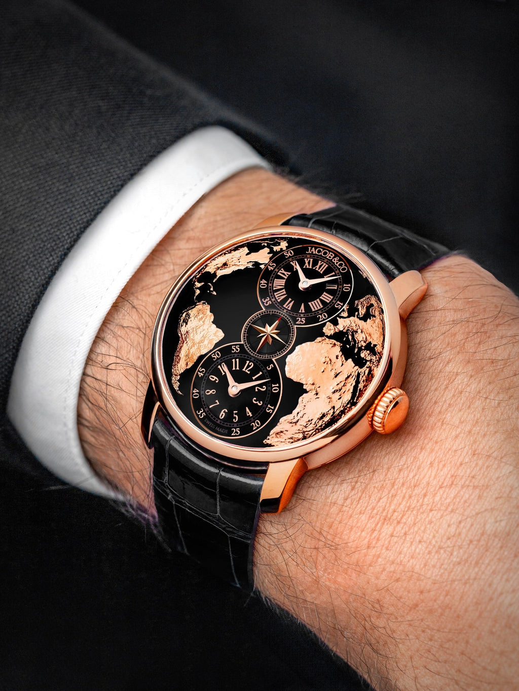 Limited Edition Jacob & Co. The World Is Yours Dual Time Zone watch (P04)