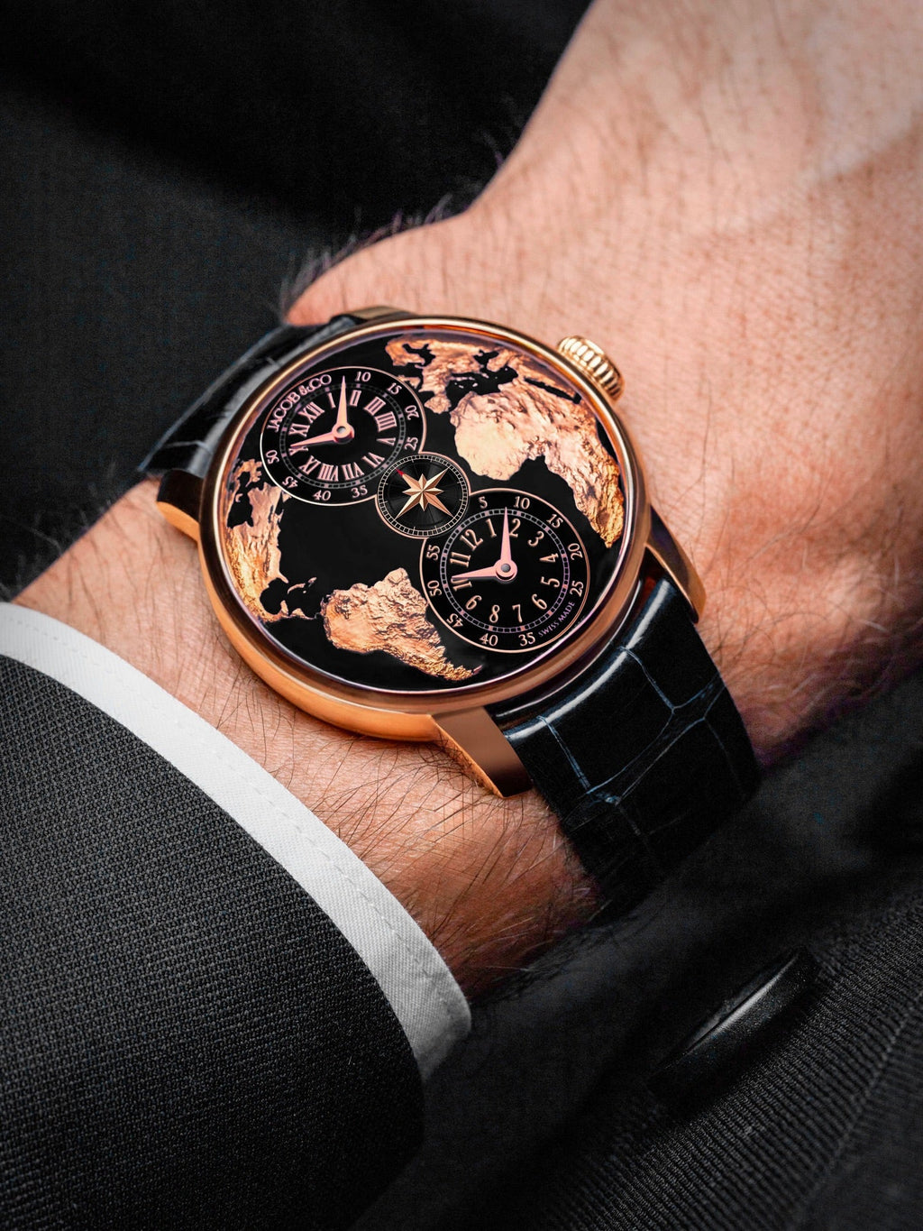 Limited Edition Jacob & Co. The World Is Yours Dual Time Zone watch (P04)