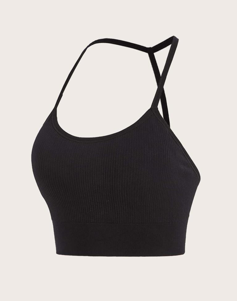 Black Cotton Plain Tank Top