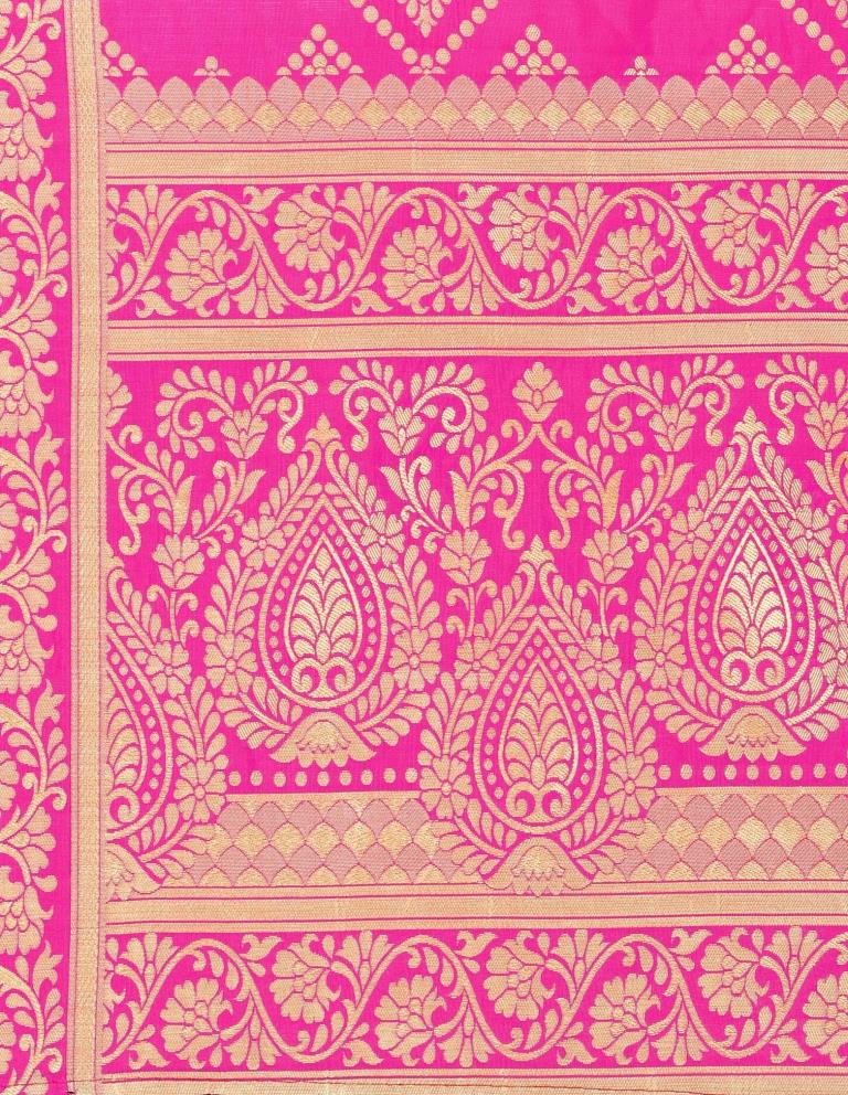 Exquisite Pink Coloured Poly Silk Jacquard Banarasi Dupatta